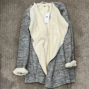 UGG Gray and Cream Cozy Cardigan Sweater